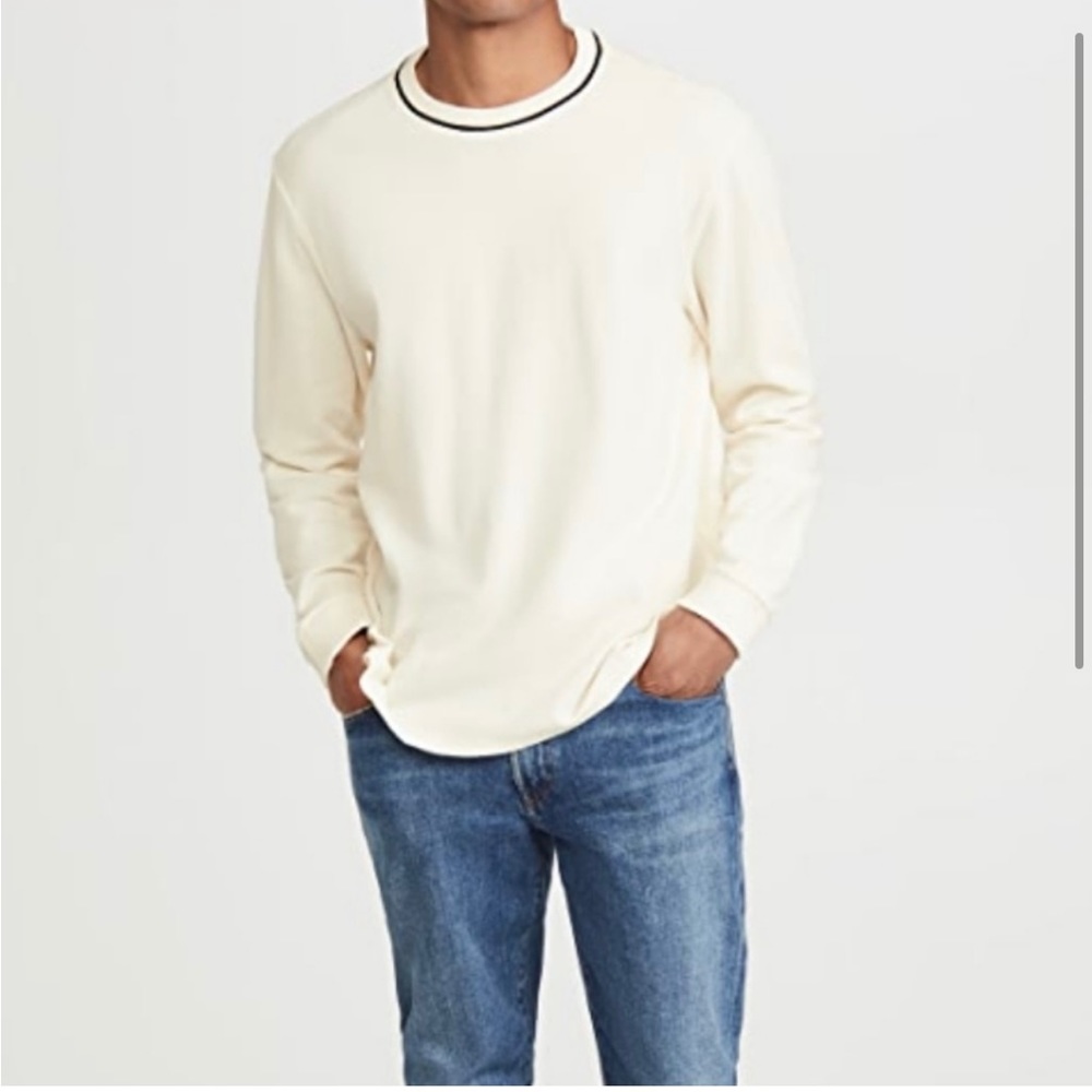 Club Monaco Piquè crewneck longsleves pullover swearshirt Men's size medium